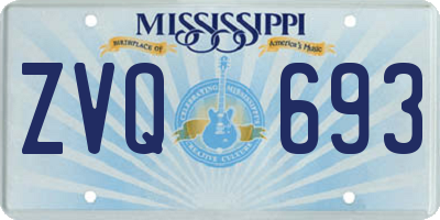 MS license plate ZVQ693