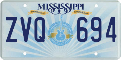 MS license plate ZVQ694
