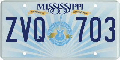 MS license plate ZVQ703