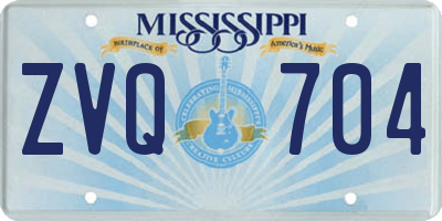 MS license plate ZVQ704