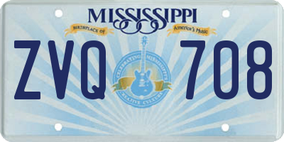 MS license plate ZVQ708