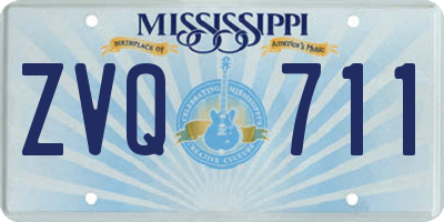 MS license plate ZVQ711