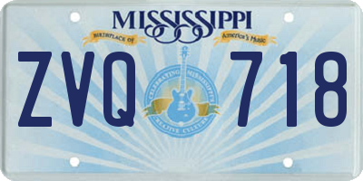 MS license plate ZVQ718