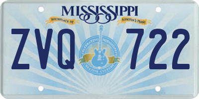 MS license plate ZVQ722