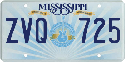 MS license plate ZVQ725