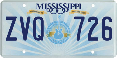 MS license plate ZVQ726