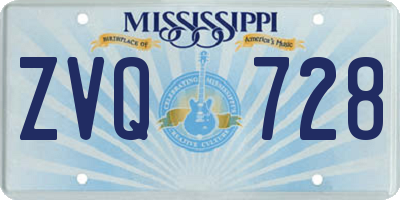 MS license plate ZVQ728
