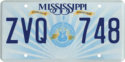 MS license plate ZVQ748