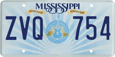 MS license plate ZVQ754