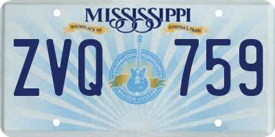 MS license plate ZVQ759