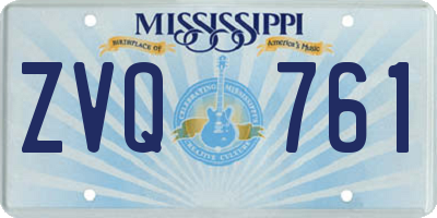 MS license plate ZVQ761