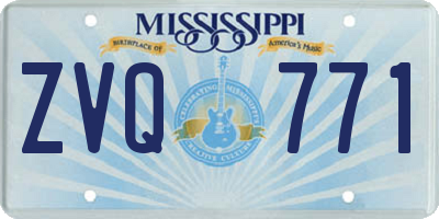 MS license plate ZVQ771