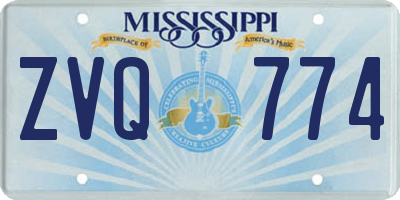 MS license plate ZVQ774