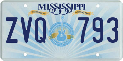 MS license plate ZVQ793