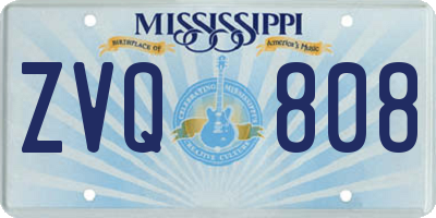 MS license plate ZVQ808