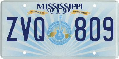 MS license plate ZVQ809