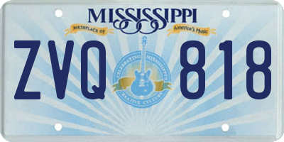 MS license plate ZVQ818