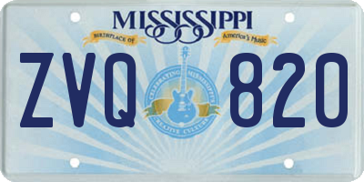 MS license plate ZVQ820