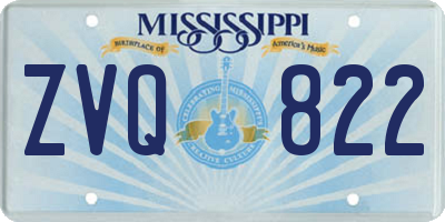 MS license plate ZVQ822