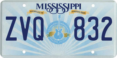 MS license plate ZVQ832