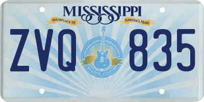 MS license plate ZVQ835