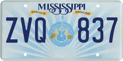 MS license plate ZVQ837