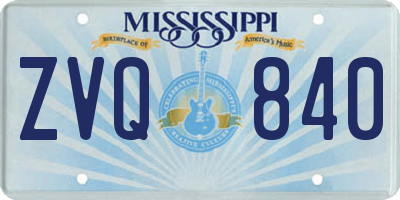 MS license plate ZVQ840
