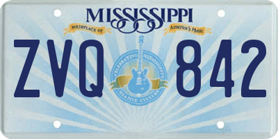 MS license plate ZVQ842