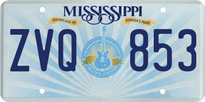 MS license plate ZVQ853