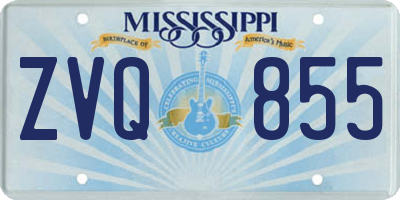 MS license plate ZVQ855