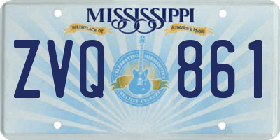 MS license plate ZVQ861