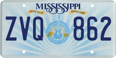 MS license plate ZVQ862