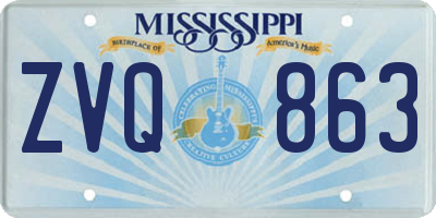 MS license plate ZVQ863