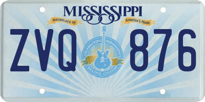 MS license plate ZVQ876