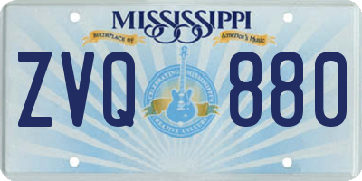 MS license plate ZVQ880