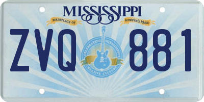 MS license plate ZVQ881