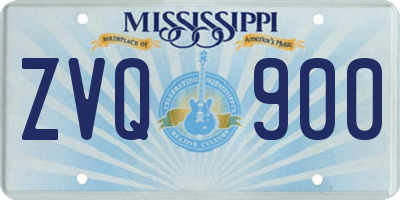 MS license plate ZVQ900