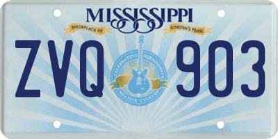 MS license plate ZVQ903