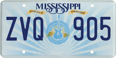 MS license plate ZVQ905