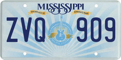 MS license plate ZVQ909