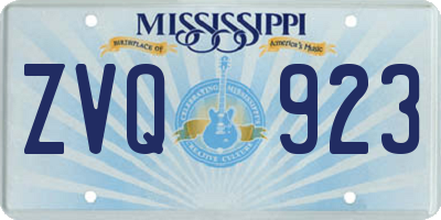 MS license plate ZVQ923