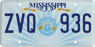 MS license plate ZVQ936