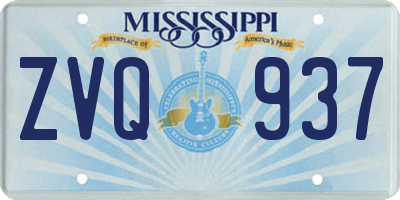 MS license plate ZVQ937
