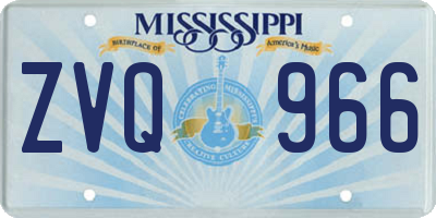 MS license plate ZVQ966