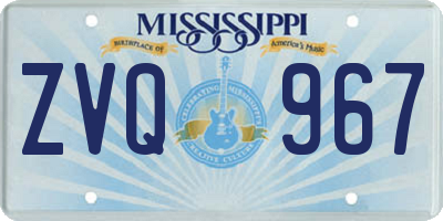 MS license plate ZVQ967