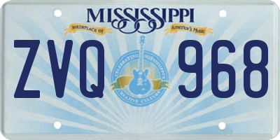 MS license plate ZVQ968