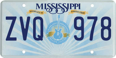 MS license plate ZVQ978