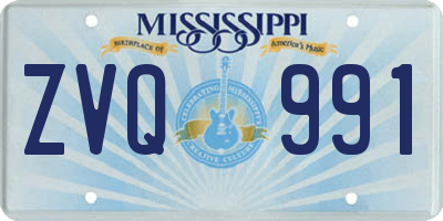 MS license plate ZVQ991