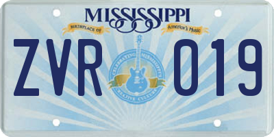 MS license plate ZVR019