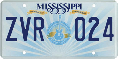 MS license plate ZVR024